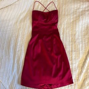 Sherri Hill satin mini dress with lace up back size 0